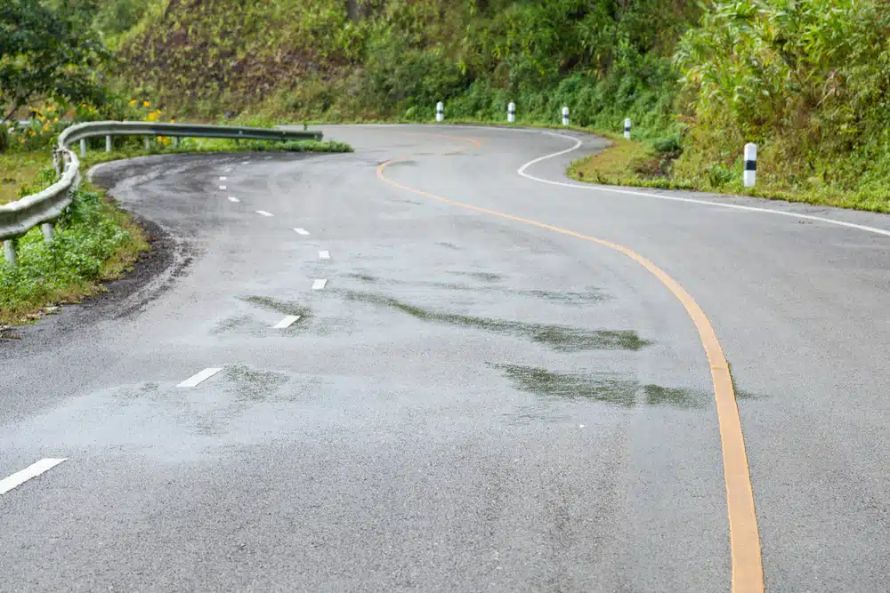 Empty curvy back road